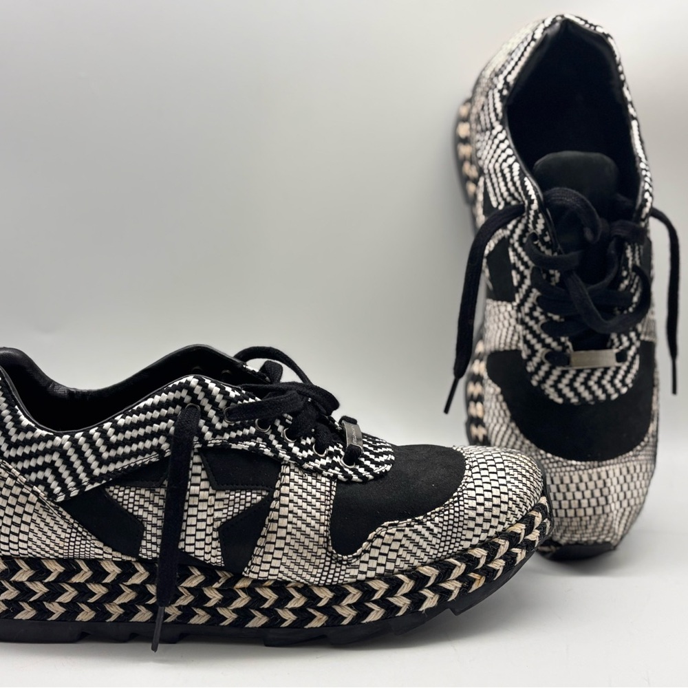 Adidas by Stella McCartney Black and white Patterned espadrils sz 39/8